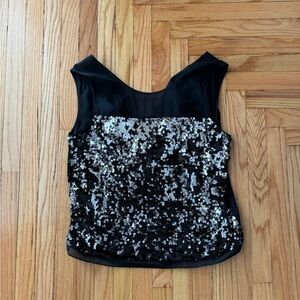 BCBGMaxAzria Black Sequin Top
